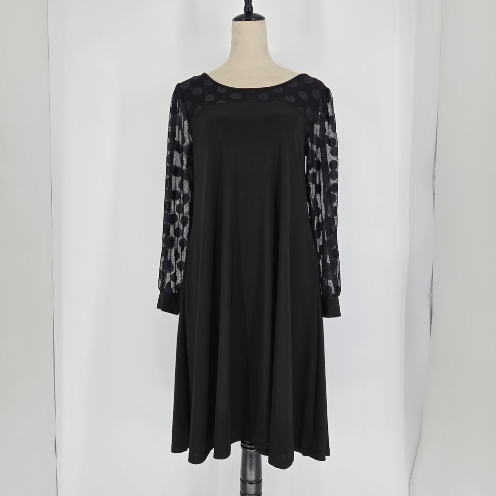 Womens Polka Dot Mesh Sleeve Formal Midi Dress Small Whimsigoth Party Dark Fairy - Picture 12 of 12